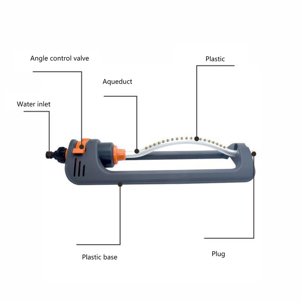 Garden Swing Sprinkler Yard Large Area Irrigation Oscillating Adjustable Lawn Park Watering System with 19 Nozzles