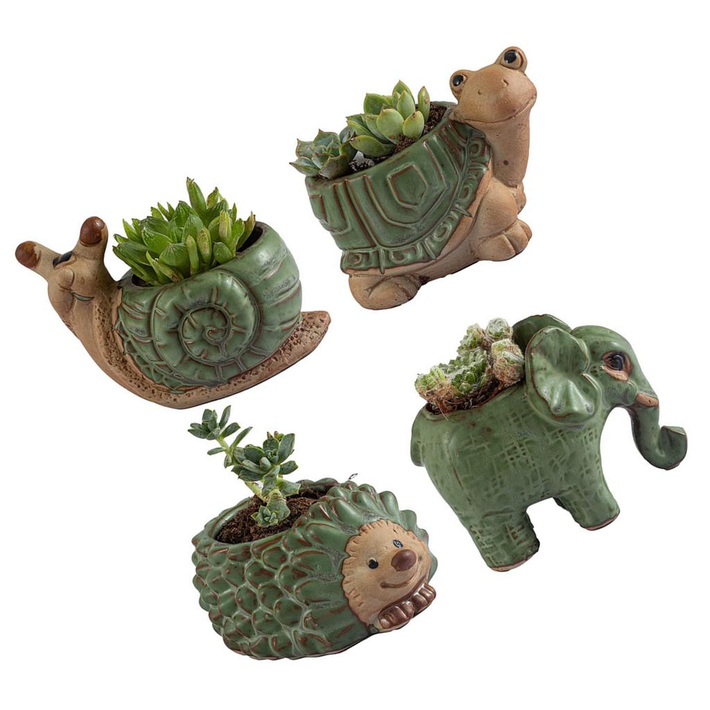 Ceramic Succulent Pot Cartoon Animal Planter Pot for Desk Home Decor