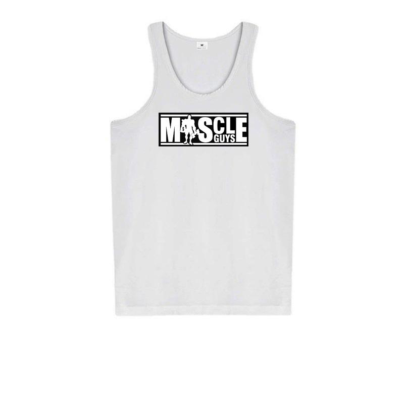 Muscleguys Canottiera Sportiva Estiva Casual da Uomo Fondo Canottiera Slim Fit Versatile T-shirt Senza Maniche Felpa Fitness