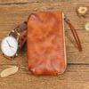 Cowhide Coin Purse for Women, Lipstick, Toe Cover Layer, Cowhide, Vegetable Tanned Leather, Hand Wiped Color, Distressed and Wrinkled Coin Purse