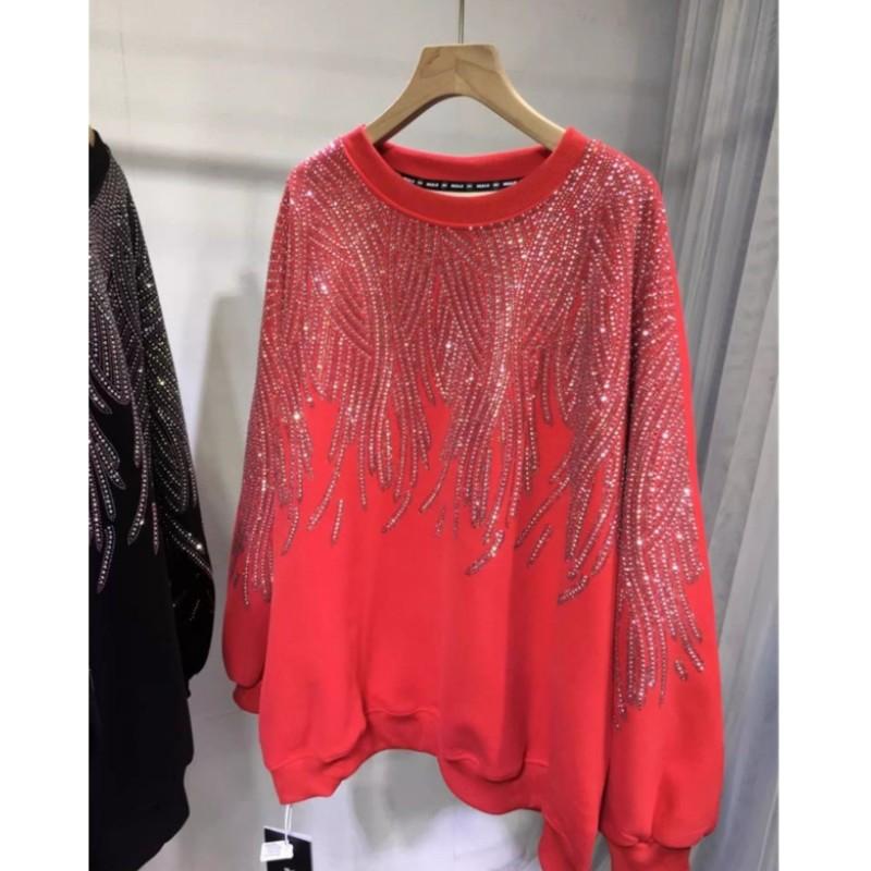 Women's Design Long-sleeved Fleece and Thickened Artistic Sweatshirt