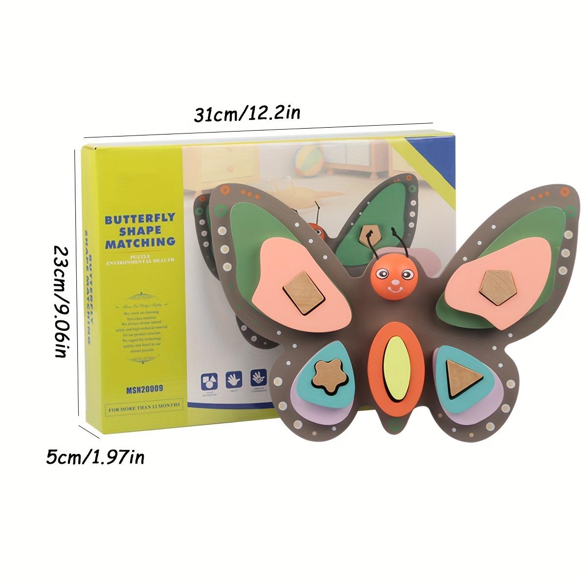 

Butterfly Shape Matching Wooden Blocks,Geometric Puzzle Toy,Colorful Educational Toy with Antennae Design, Perfect Holiday Gift, Puzzle Toy Butterfly Shaped Matching Toys