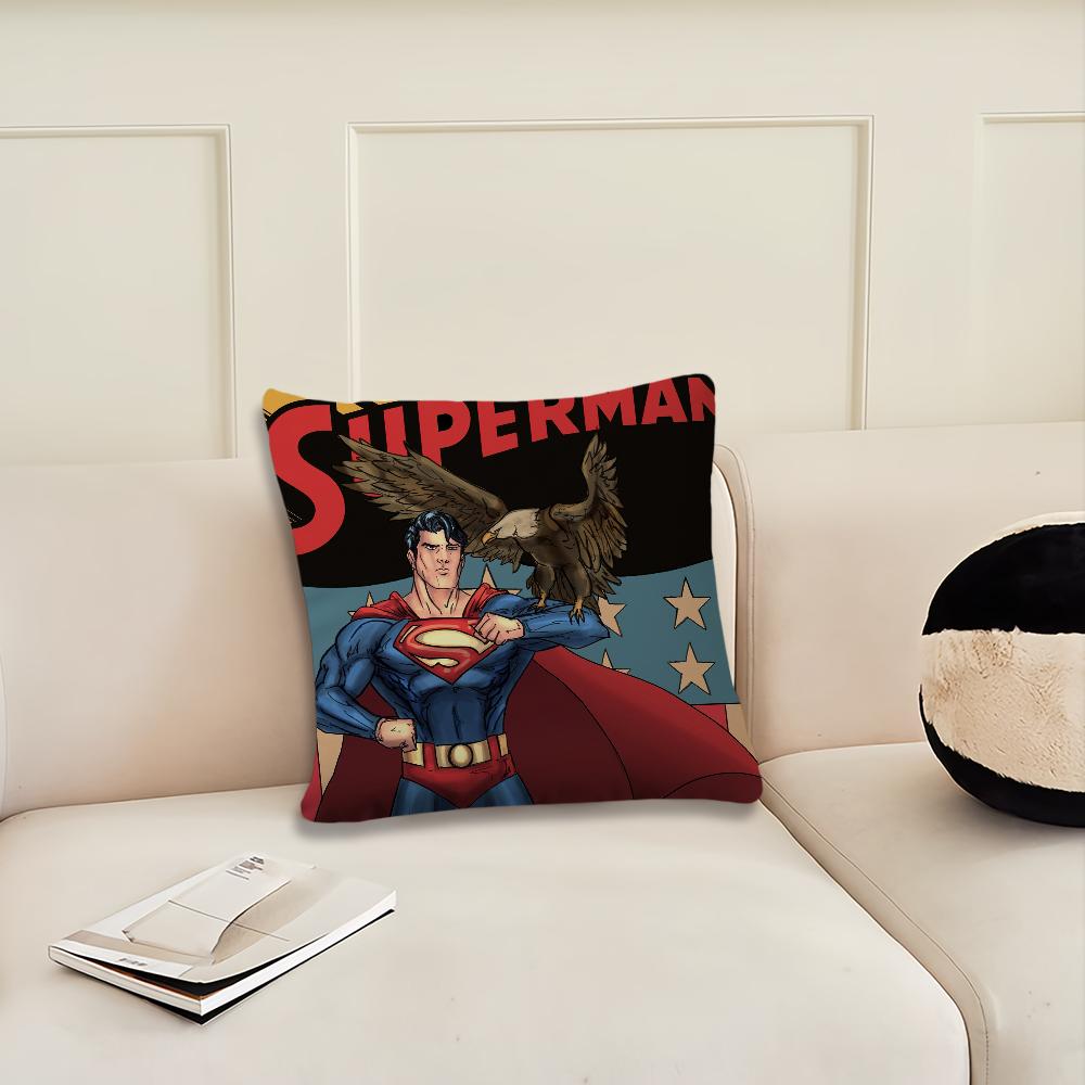 Superhero S-Superman Comics Cushion Cover Living Room Headboard Office Cushion Bedroom Cushion Sofa Nap Time Pillow Case