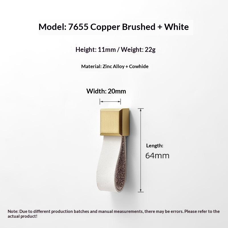 Cabinet Pull Brass Base Nordic Anti‑Collision Soft Leather Handle For Wardrobe Drawer Tatami Closet Kids Room Furniture Hardware