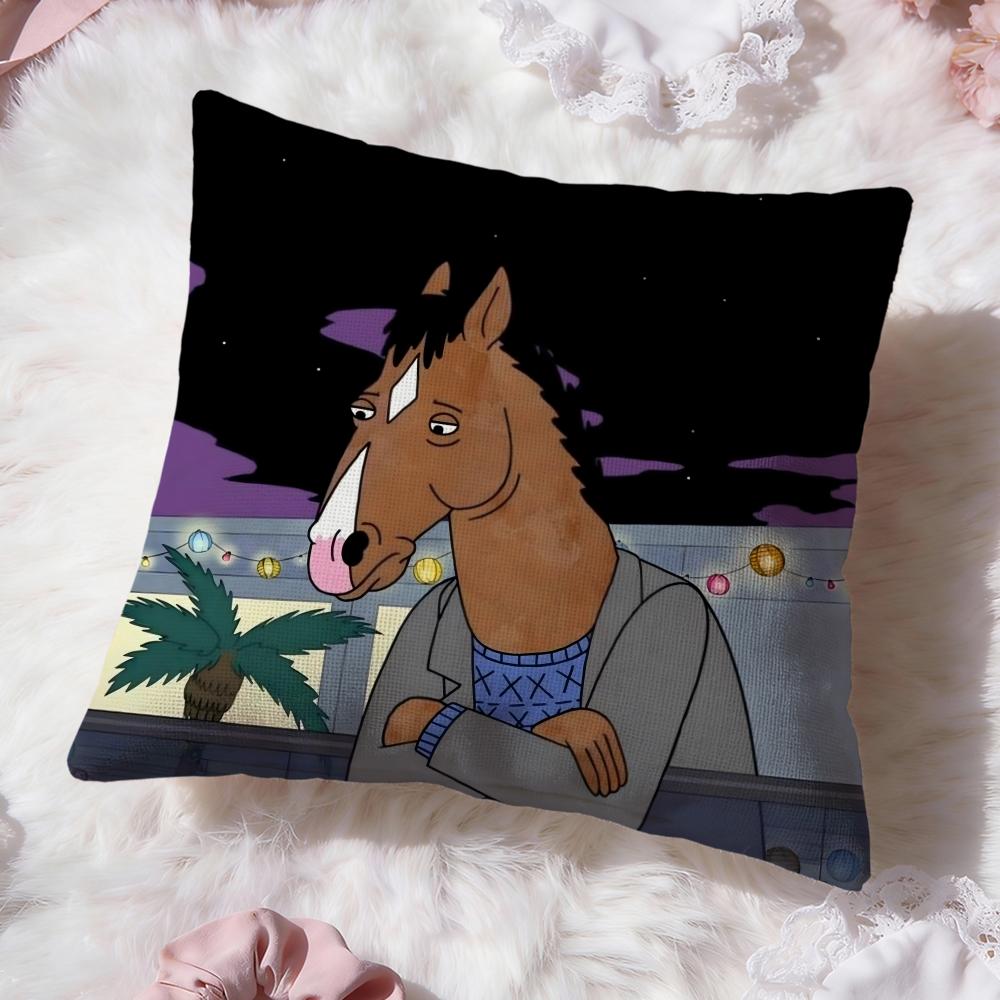 B-BoJack Horseman Cushion Cover Premium Comfort Reversible Pillow Cove -Two in One Design for Any Room & Car Interior