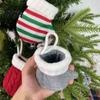 Winter Home Ornament Mini Knitted Christmas Mitten Ornaments, Xmas Glove Hanging Decor, Festive Tableware Flatware Decoration Holders, Knit
