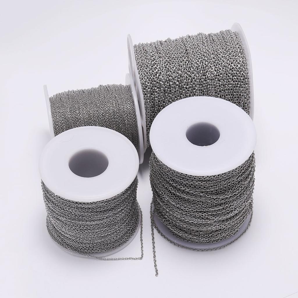 5M/lots 1.2 1.6 2mm Stainless Steel Chain Necklace Bulk Link Chains For Necklaces Jewelry Making Findings Accessories Supplies