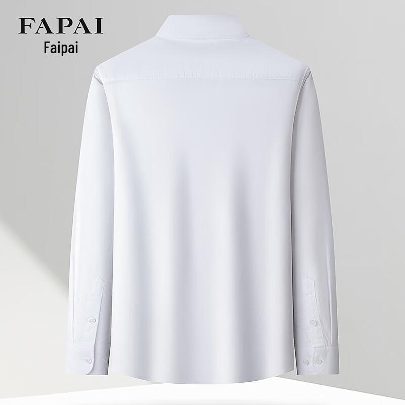 FAPAI Men's 100% Cotton Oxford Solid Long Sleeve Casual Shirt