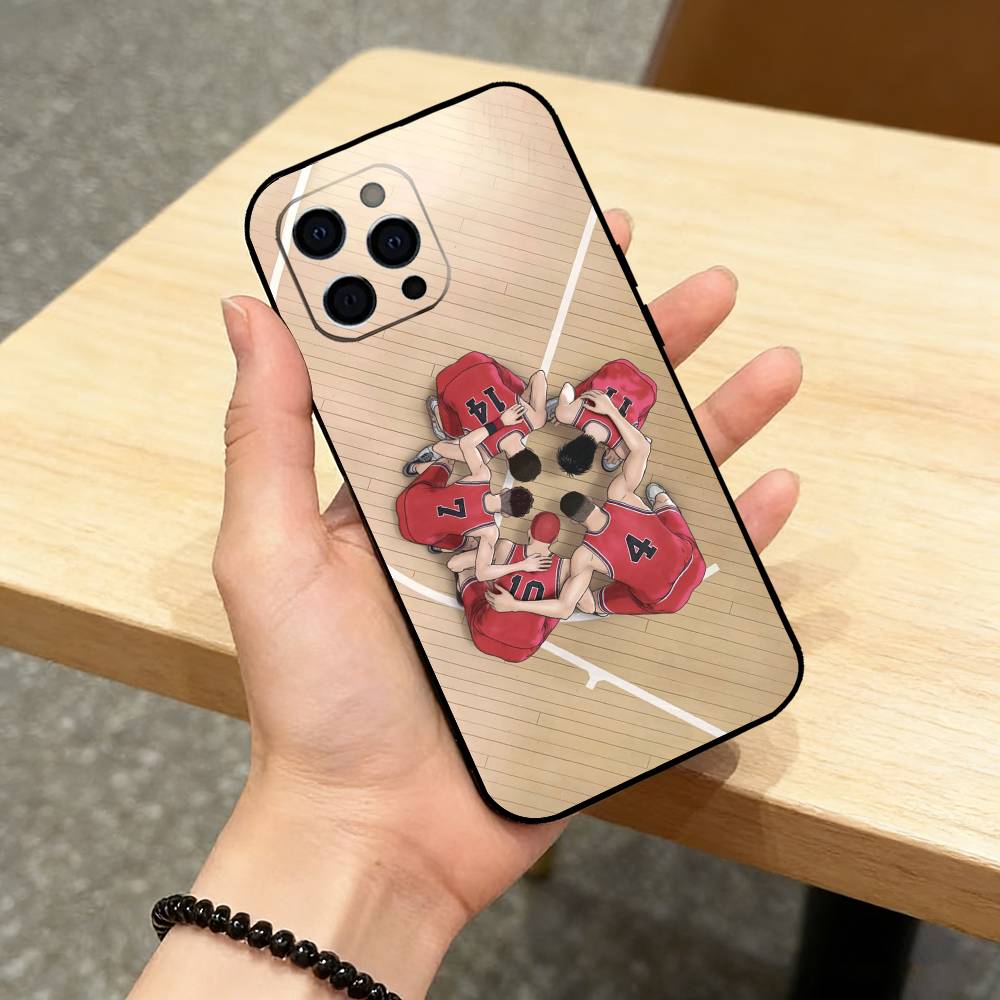 Chibi Basketball Player Phone Case For iPhone 17,16,15,14,13,12,11 Plus,Pro Max,XS,Soft Silicone Black Cover