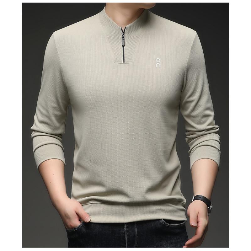 Men's Quarter Zip Waffle Knit Pullover, Stand Collar Long Sleeve Casual Top, Breathable Lightweight Shirt for Daily Wear