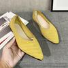 Fashion 2025 Fashion Breathable Mustard Yellow Ballet Flats Pointed Toe Slip On Loafers Women Casual Soft Rubbler Sole Boat Shoes