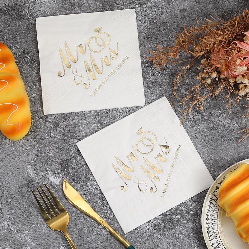 20Pcs Disposable Paper Napkins, 2 Layer Napkins for Wedding Proposal Party Hotel Dinner Table DIY Decor