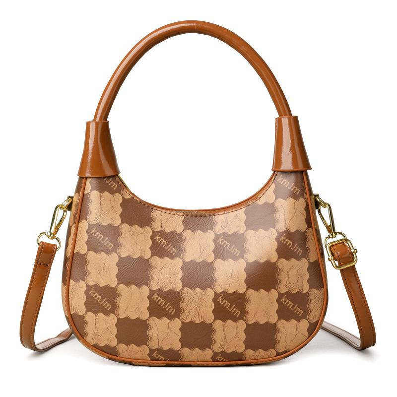 

Premium contrasting color bag women s summer new retro trend portable small square bag exquisite shoulder women s bag tide коричневый