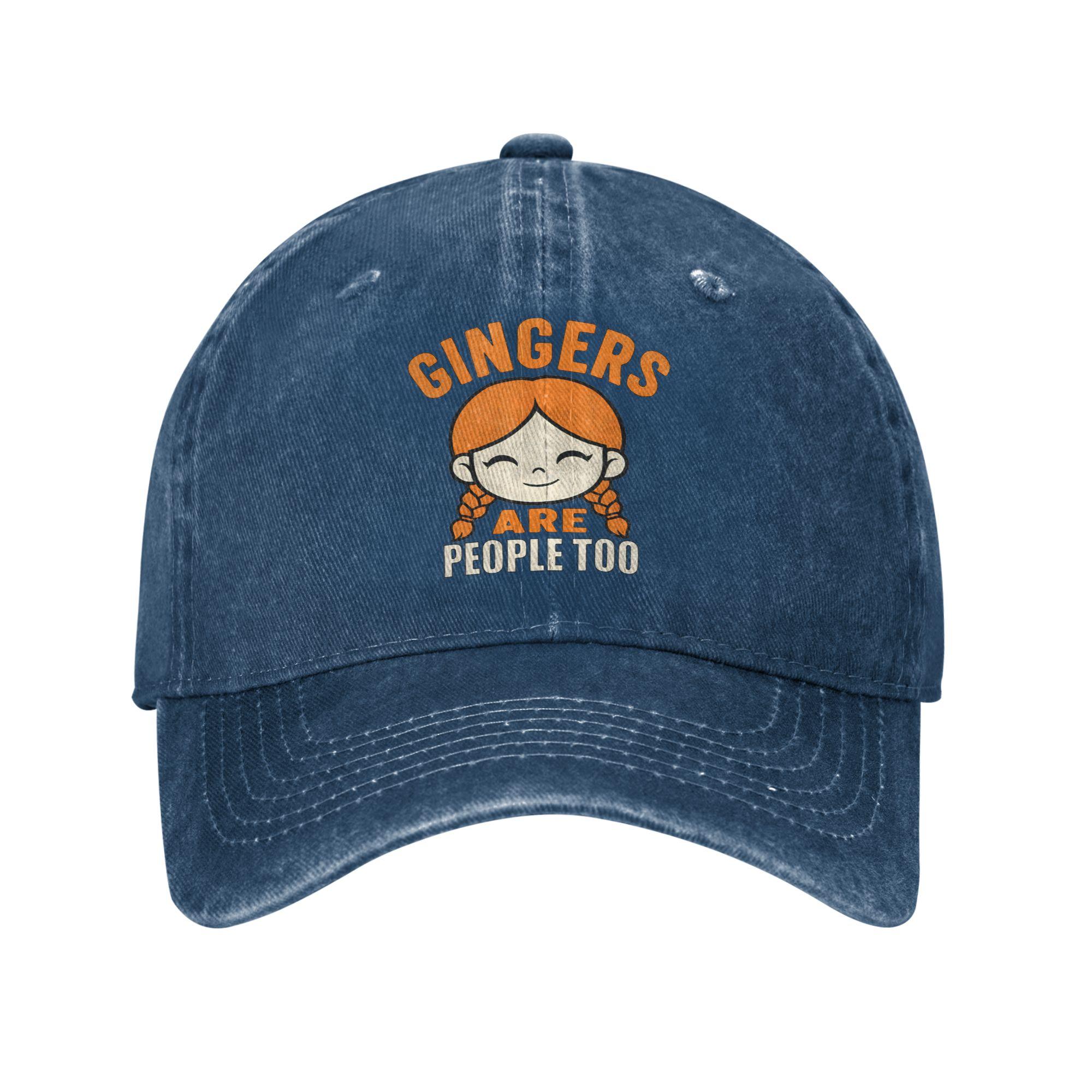 Classic Shrinking Gingers Are People Too Baseball Cap Unstructured Men Women Funny Distressed Washed Snapback Adjustable Fit Hat Adjustable