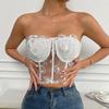 2023 European & American INS Style Lace Mesh Rose Tube Top Vest