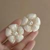 Elegant Heart Pearl Flower Stud Earrings - Stylish and Versatile for Women