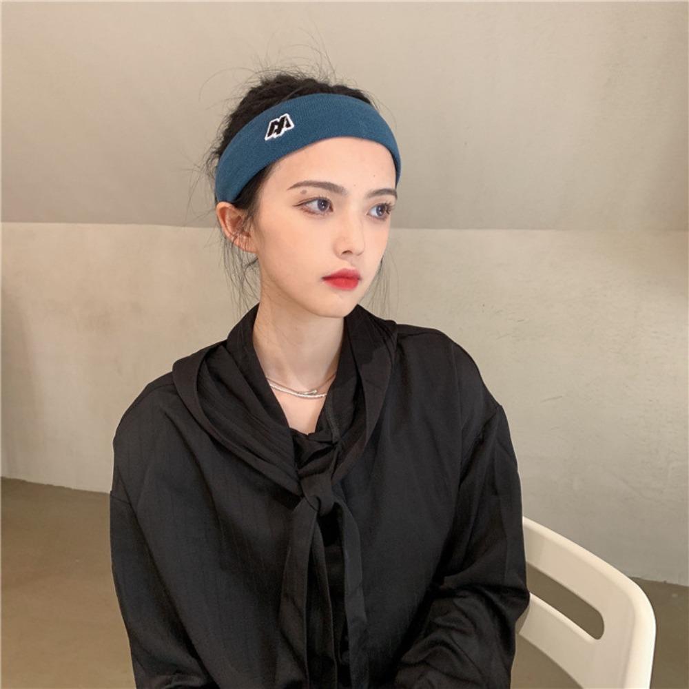 Breathable Elastic Sport Headband Letter Printed Sweat-Absorbent Headscarf Summer
