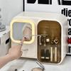 Desktop Cosmetic Storage Box with Mirror and Cabinet