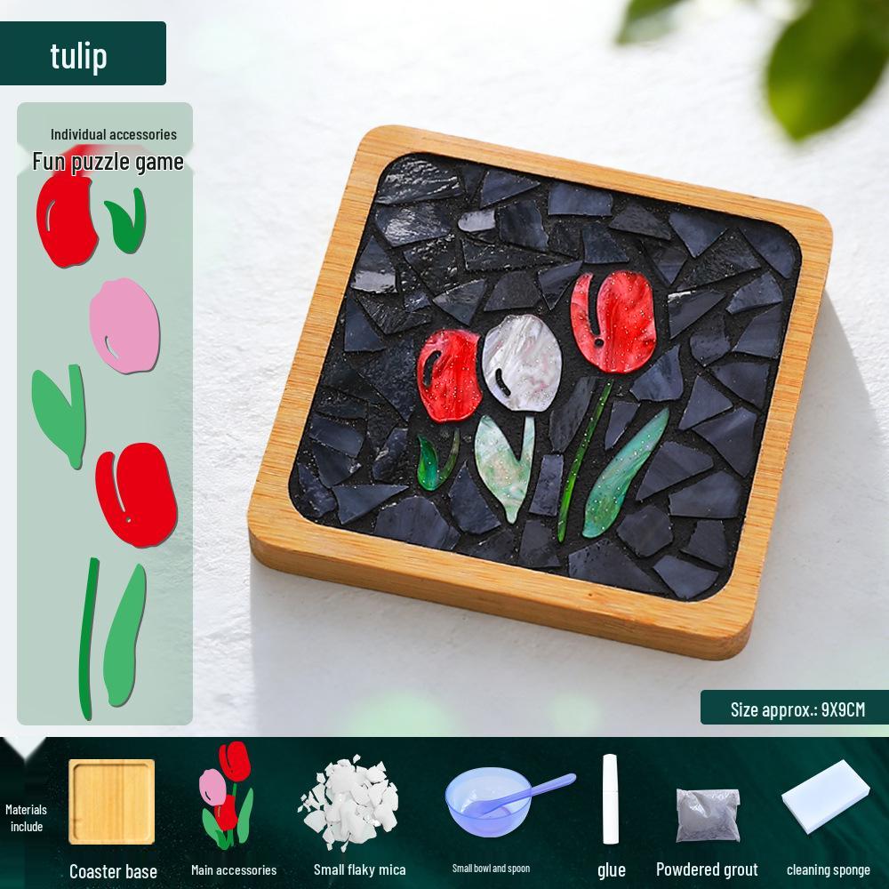 Mosaic Coaster DIY Kit: Creative Handmade Collage Art Set