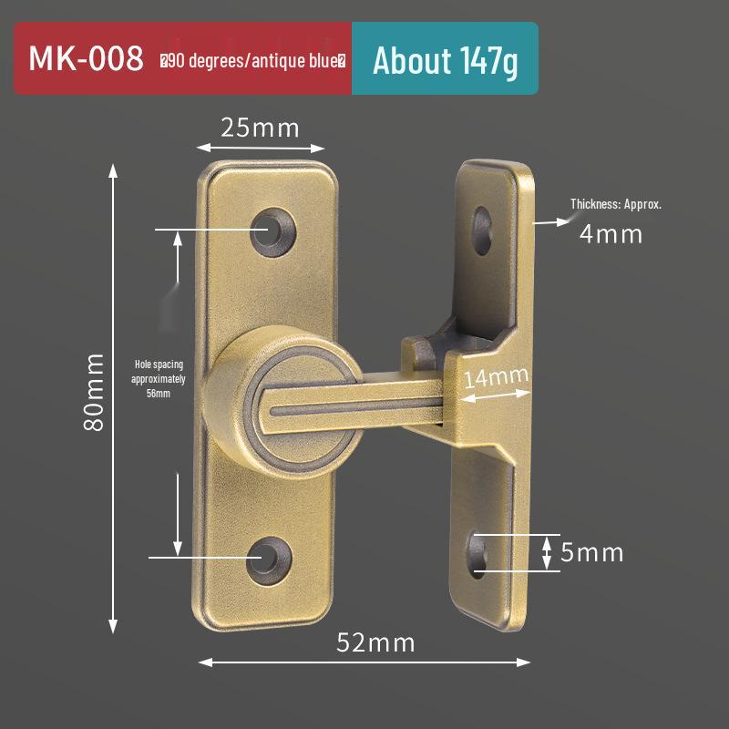 Punch-Free 90° Sliding Door Latch & Lock for Barn, Bathroom, or Toilet Doors