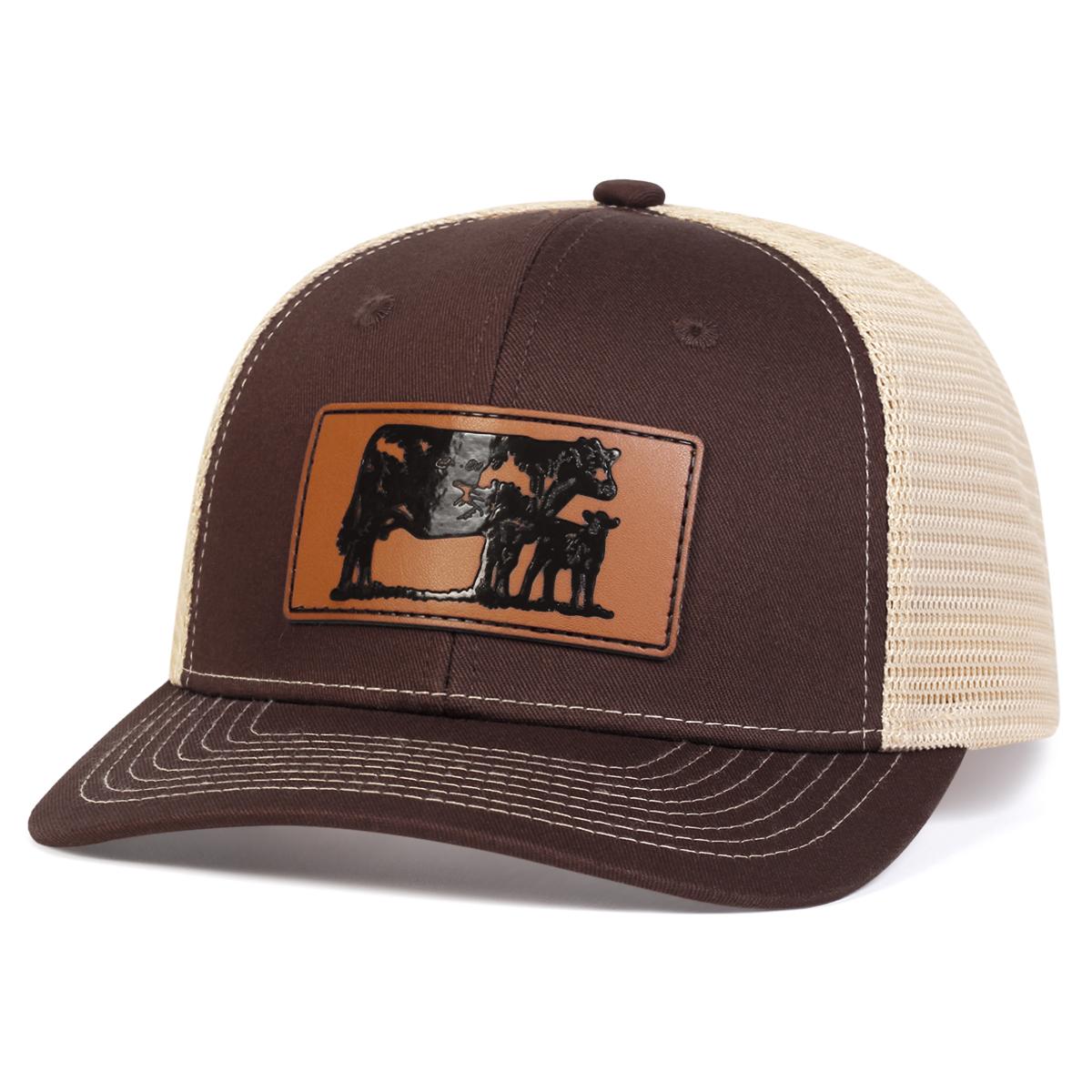

1Piece Unisex Brown Cow Leather Label Baseball Net Caps Spring And Summer Outdoor Adjustable Casual Hats Sunscreen Hat