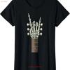 Rock On Skeleton Hand Guitar S Band Ladies Crewneck T Shirt Vintage Streetwear Comfortable Stylish Stretched