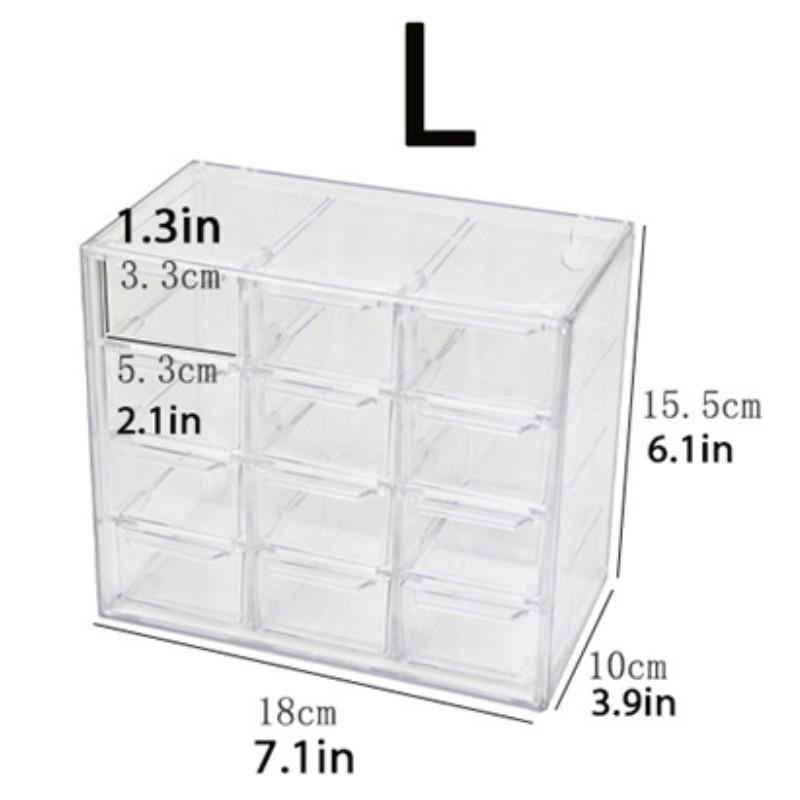 Transparent Makeup Organizer Cosmetic Storage Boxes Women Eyelid Tools Cotton Swab Jewelry Hair Accessories Display Case Drawer