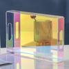 Iridescent Acrylic Storage Box with Hollow Handle Heavy Duty Multi-functional Large Capacity Desktop Makeup Tray Basket Organizer Tissue Holder