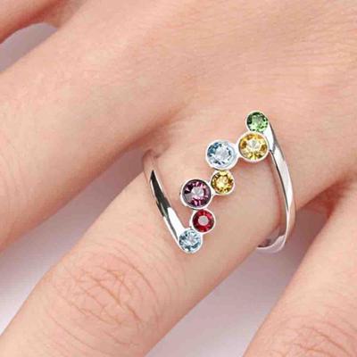 Women Shiny Fashion Multicolor Ring Party Finger Elegant Trendy Rings