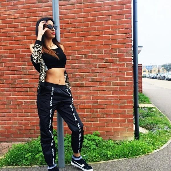 Women Streetwear Fashion Sports Harem Pants Trousers Full Length Loose Jogger Mujer Sporting Elastic Waist Letter Black Pantalon Plus Size