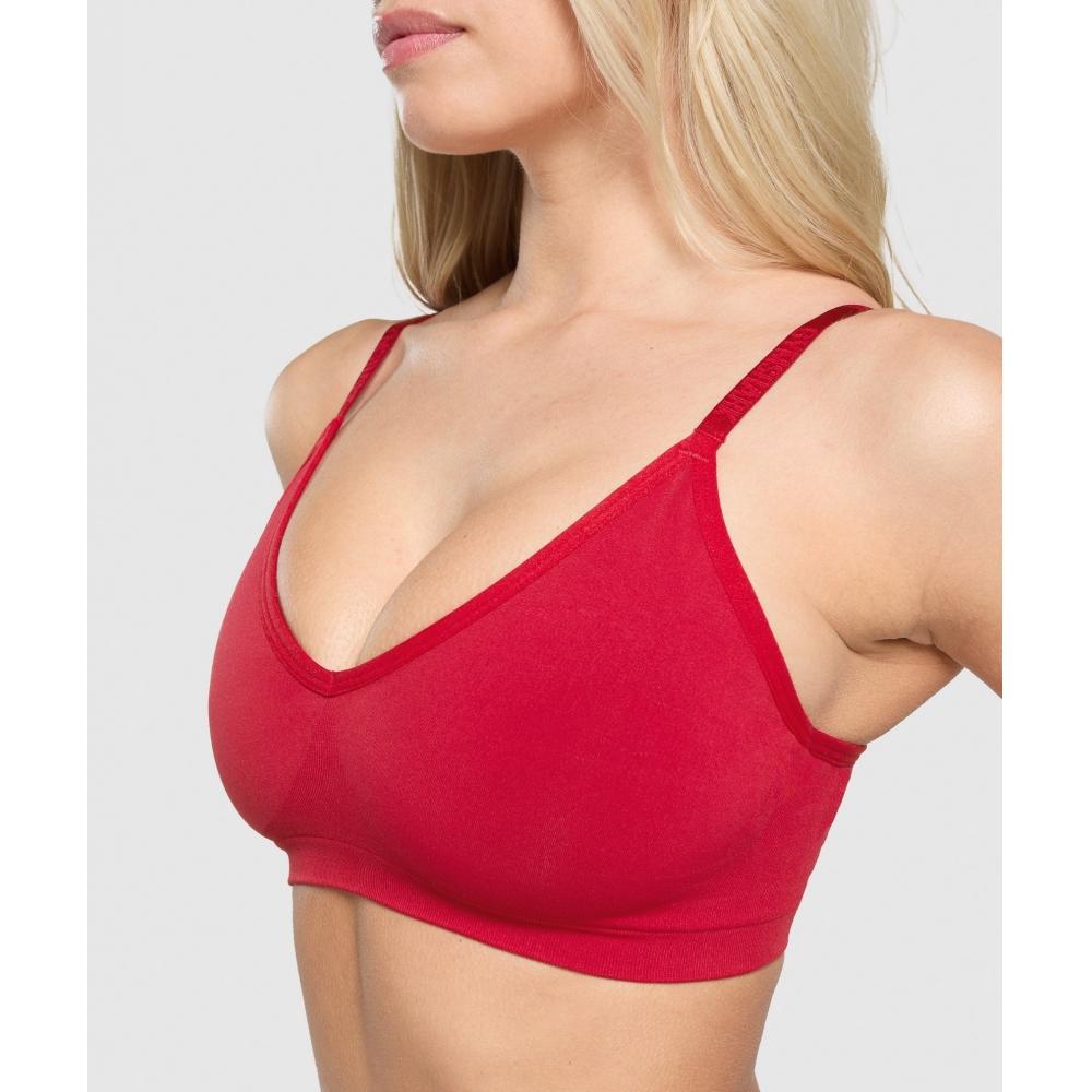Gymshark Seamless V Neck Bralette Carmine Red B6a7k Rbqw