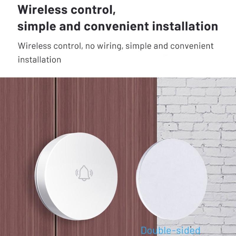Self Power Wireless Doorbell with Adjustable Sound Level Long Distances Signal Elegant Designs for Household Use