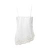 Dam Satin Lös Passform Justerbar Spagettistropp V-ringning Mode Spetskant Camisole Kort Cami Topp