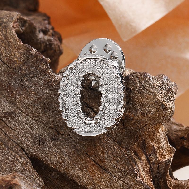 2PCS Épingle Lettres Initiales A à Z 26 Lettres Couleur Argent Mode Métal Alphabet Femmes Hommes Revers de Col de Costume Broche Épingle Accessoires