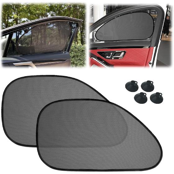 2 Pack Universal Car Window Shade For Baby, Kids, And Pets - Side Sun Visor, UV Rays Protection - Perfect For Van, SUV