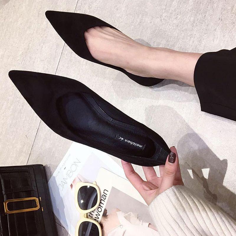 2025 Spring and Autumn New Korean Edition Red Single Shoes Women's Pointed Head Shallow Mouth Gentle Flat Bottom Versatile Flat Heel Work Shoes Women