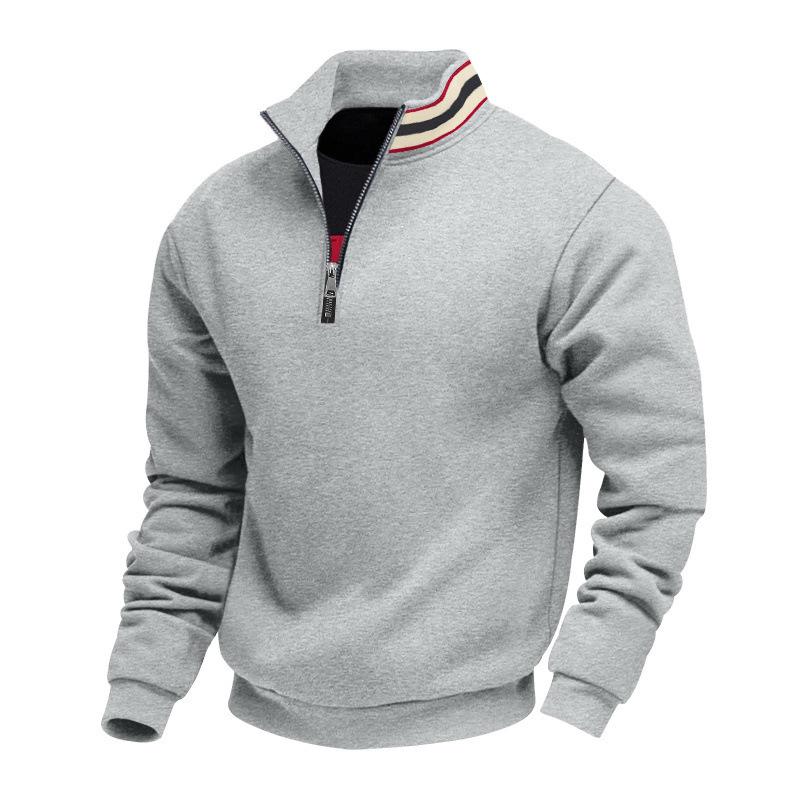 Mens Thick Fleece Loose Stand Collar Half Zip Casual Warm Sports Sweatshirt
