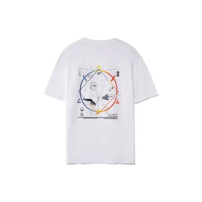 Li Ning Sports Lifestyle Serie Lässiges bedrucktes Kurzarm-T-Shirt Herren Tops Weiß AHSRC01-3
