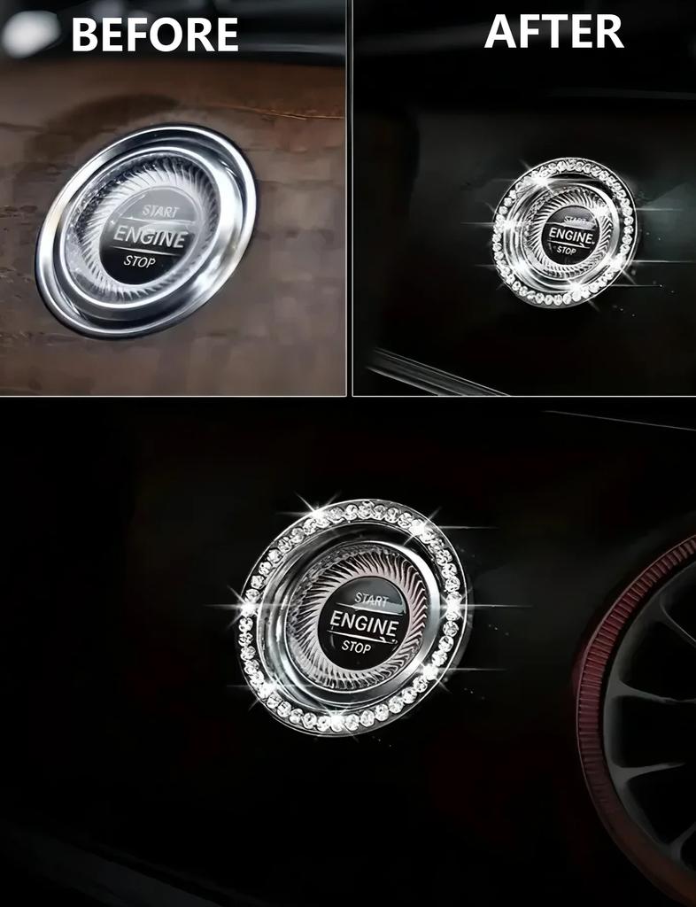The car push-start button crystal decoration is an interior accessory designed to enhance the sophistication of the car interior