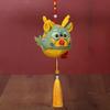 Cute Zodiac Dragon Plush Pendant with Tassel Folk Art Embroidery Pattern Stuffed Animal Mascot