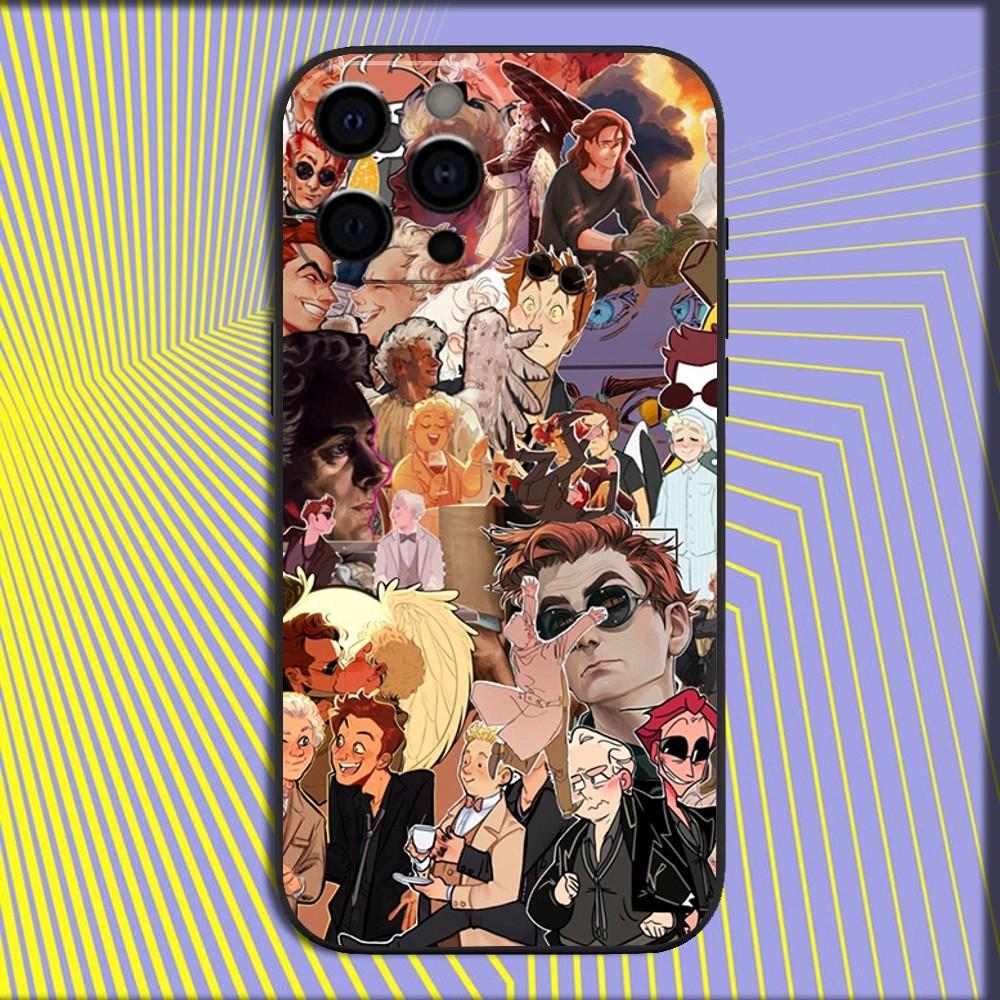 

G-Good O-Omens Phone Case For iPhone 16,15,14,13,12,11,Pro,X,XS,Max,XR,Plus,Mini Soft Black Cover iPhone11PROMAX