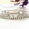 4Pcs/set Adjustable Cuff Bracelet Layered Moon Stars Bangle Bracelet Women Crystal Wristband