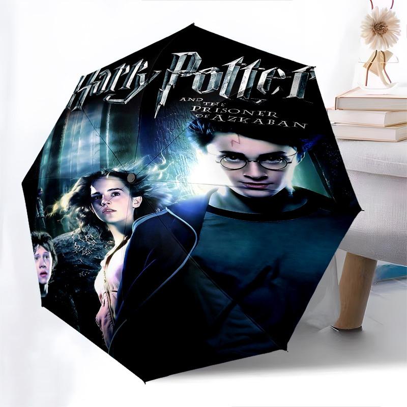 1pc Harry Potter and the Prisoner of Azkaban Automatic Folding Umbrella - Compact 8-Rib Design, Durable Plastic & Iron1153L