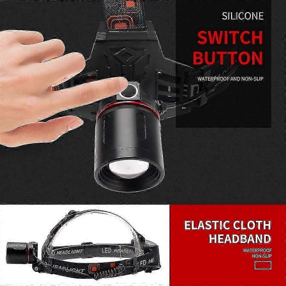 Red Headlamp, Red Led Hunting Headlamp, Rechargeable Headlamp With Red Zoom Filter, Used For Hunting, Astronomy, Star Gazing, Night Vision Tw
