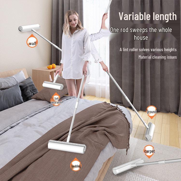 Large Household Retractable Lint Roller with Long Handle and Lid