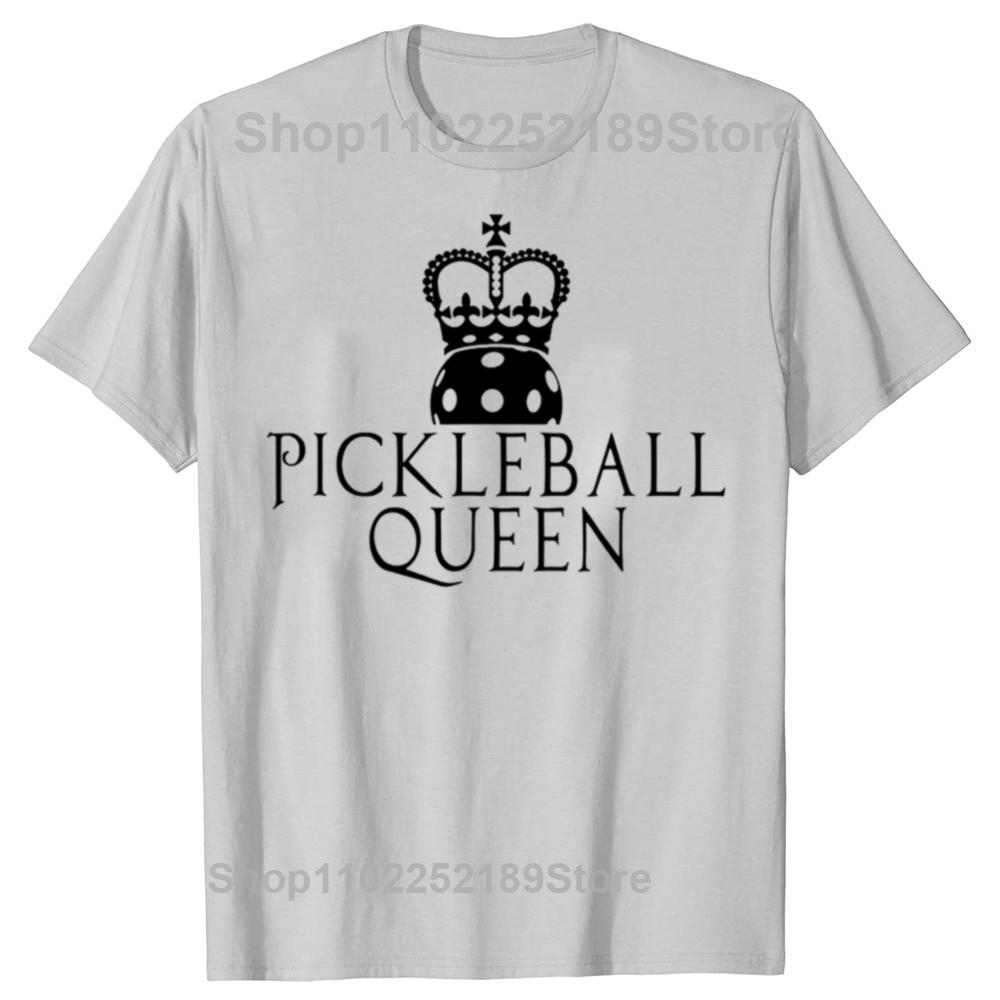 Funny Pickleball Queen Graphic Tshirt Men Women's Fashion Casual Oversized T-shirts Men's 100% Cotton T Shirt