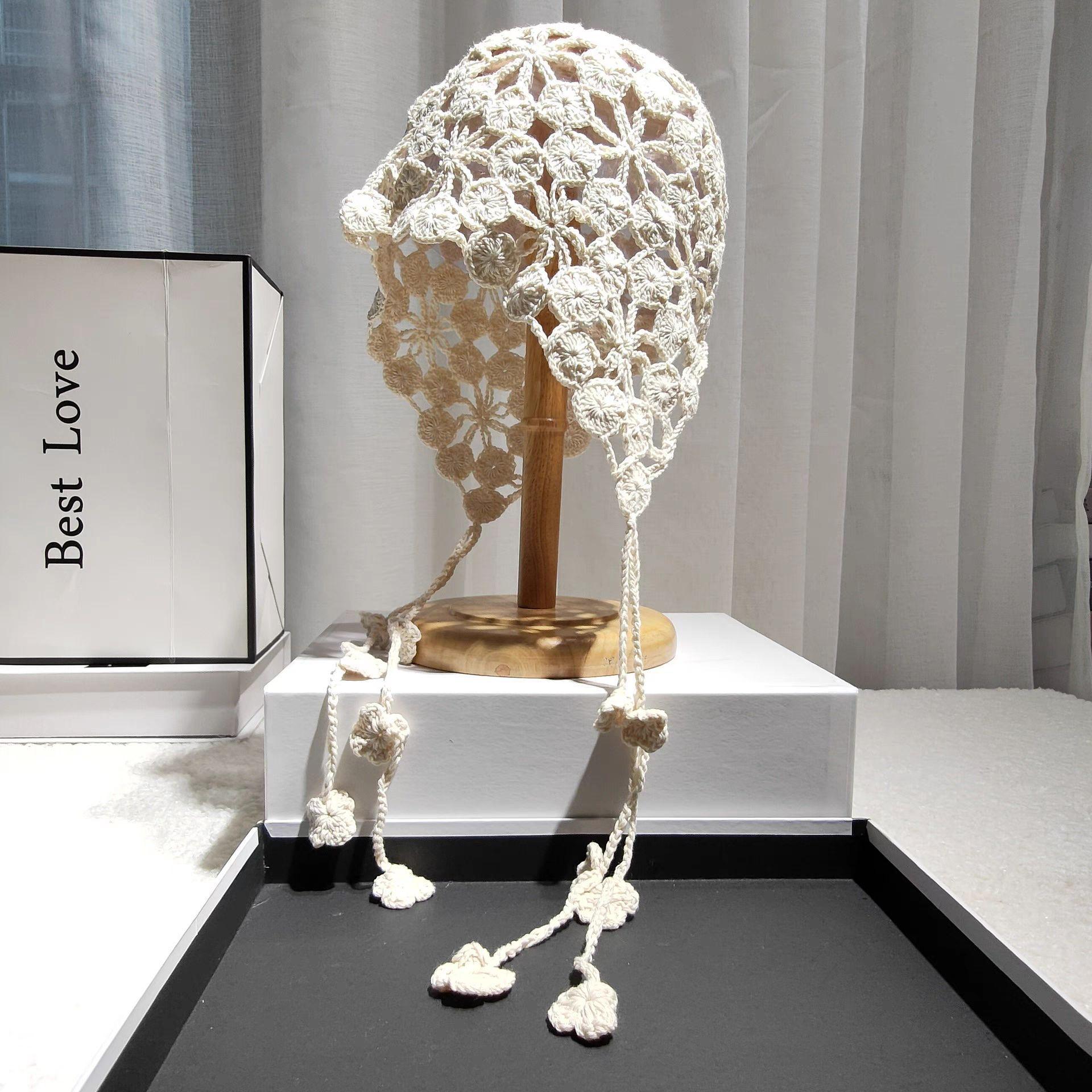 

Активность большой поля ручной работы крючком хлопковая нить вязаная сумка голова шляпа женская большой обхват головы элегантный досуг путешествия универсальный чехол 52-58cm