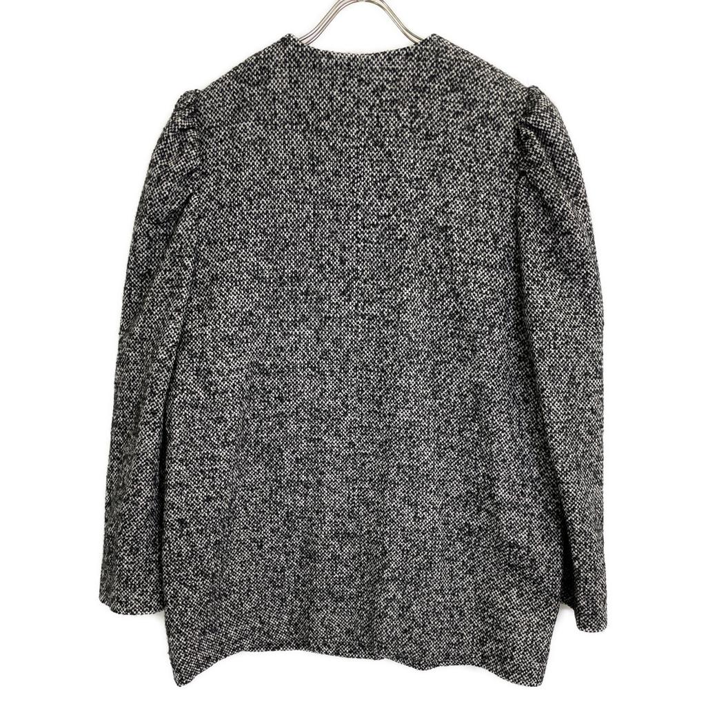 St.cecilia 232E3122 Grey Wool Silk Puff Sleeve Coat Jacket Jacket F grayUsed