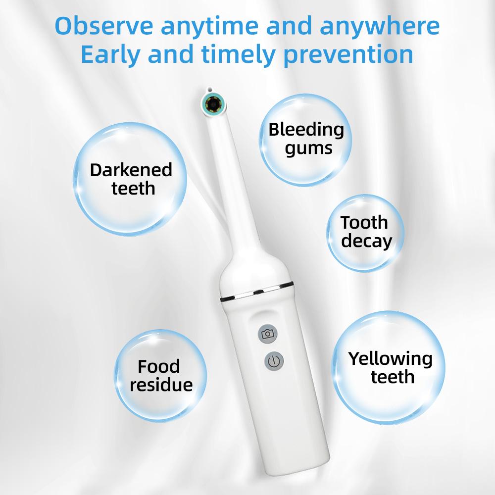 Aoresac Внутриротовая камера Стоматологическая камера Беспроводной стоматологический эндоскоп с кнопкой захвата 2 Мп Поддерживает Windows Apple Android белый