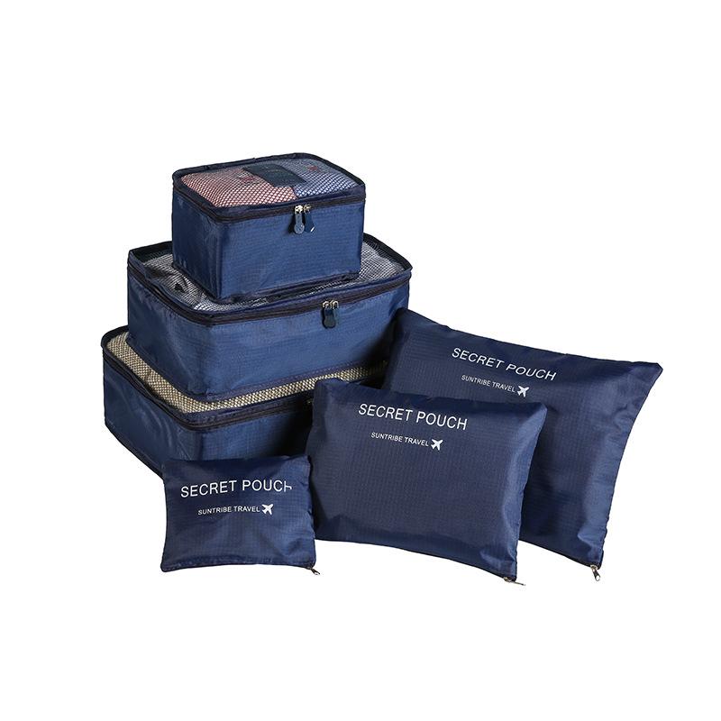 Compact Six-Piece Travel Organizer Set - Oxford Cloth Bags